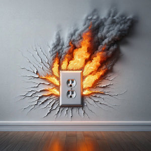 Wall Outlet With Flames Fire Damage Restoration - AllDone Construction